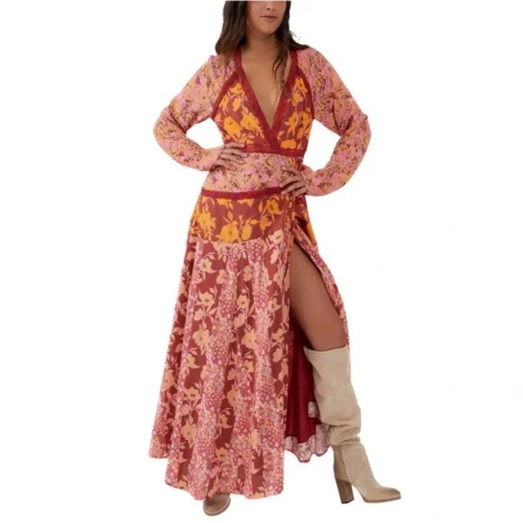 UNWORN. Free People Tilda Floral Wrap Dress - Picture 3 of 10